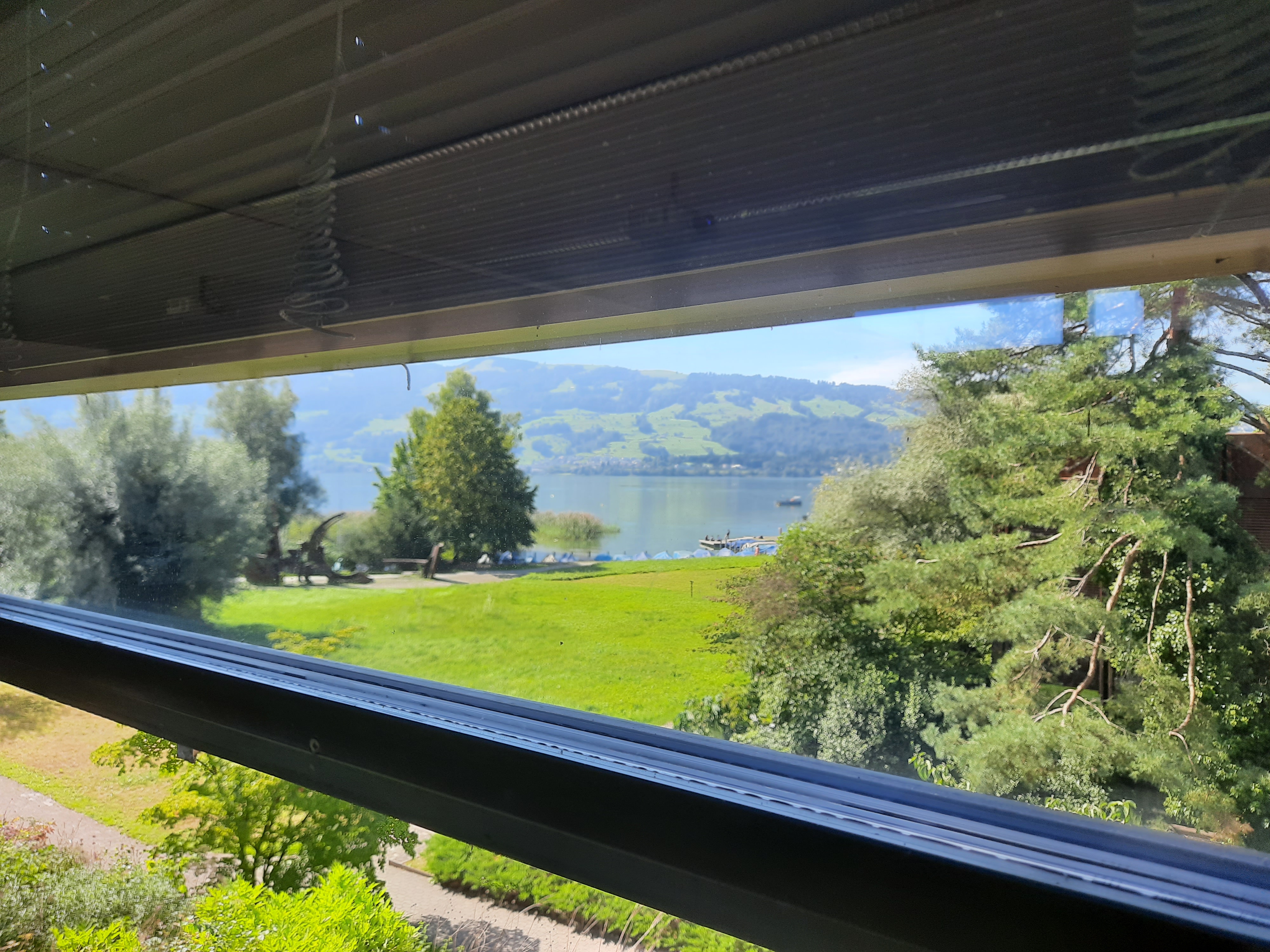 Blick aus dem Fenster des Workshopraumes auf den Zürichsee