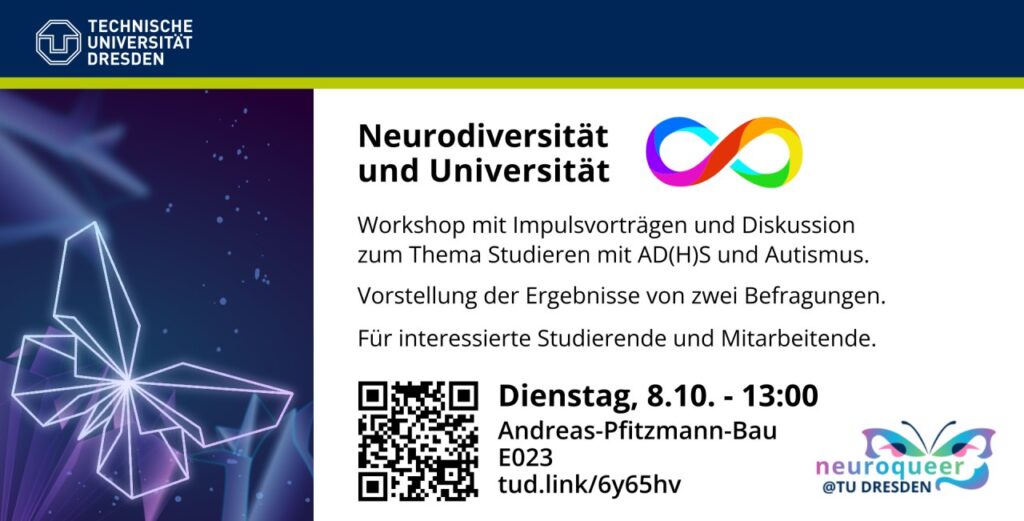 ­SAVE THE DATE: Workshop „Universität und Neurodiversität“ an der TU Dresden am 08.10.2024